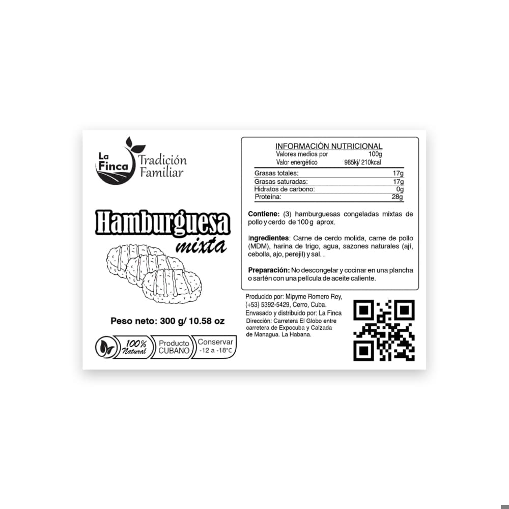 Hamburguesa mixta La Finca (300 g / 10.58 oz) - Miniatura 2