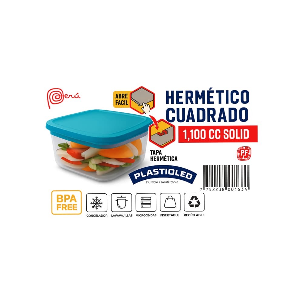 Juego de 3 pozuelos herméticos cuadrados Plastioled - Miniatura 2