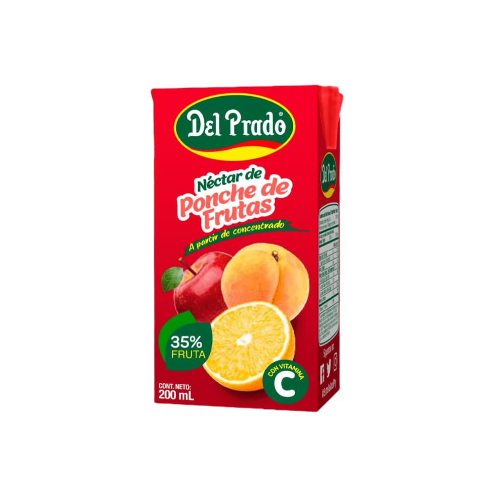 Néctar de ponche de frutas Del Prado (6 x 200 ml) - Miniatura 2