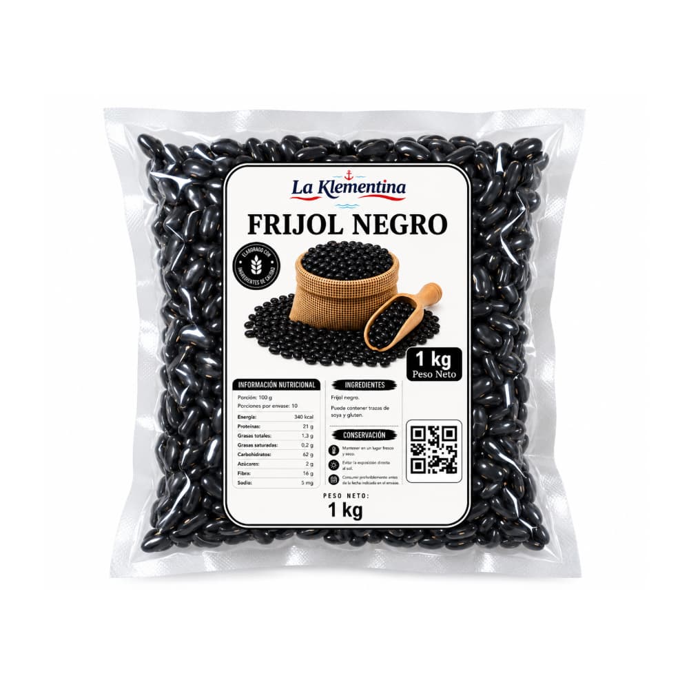 Frijol negro La Klementina (1 kg / 1.1 lb) - Miniatura 1