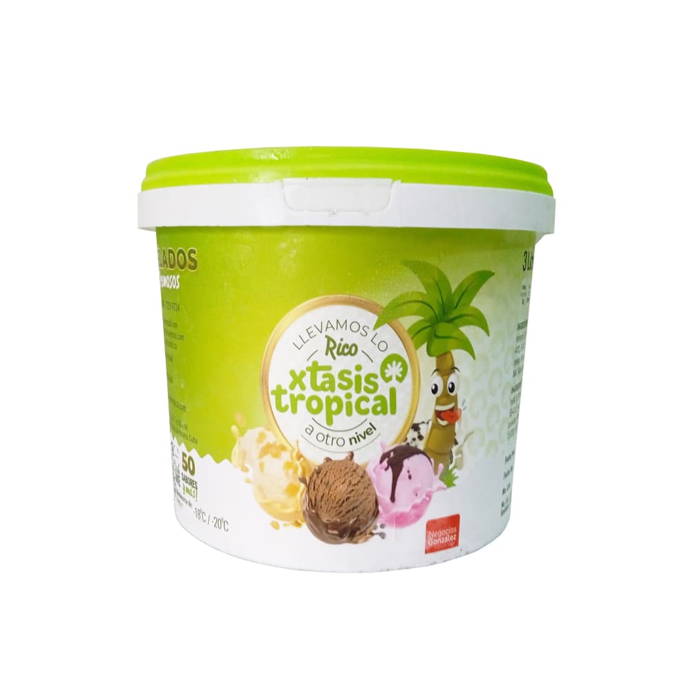 Helado cremoso sabor mantecado Xtasis Tropical (3 L) - Imagen 1