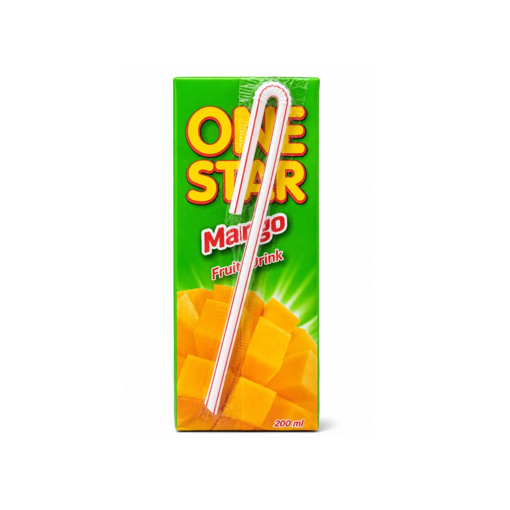 Caja de jugo de frutas sabor mango One Star (27 x 200 ml) - Miniatura 2