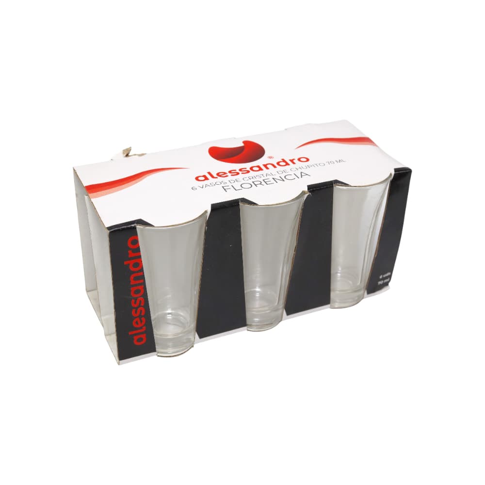 Pack 6 vasos chupito cristal Florencia 70 ml Alessandro - Miniatura 3