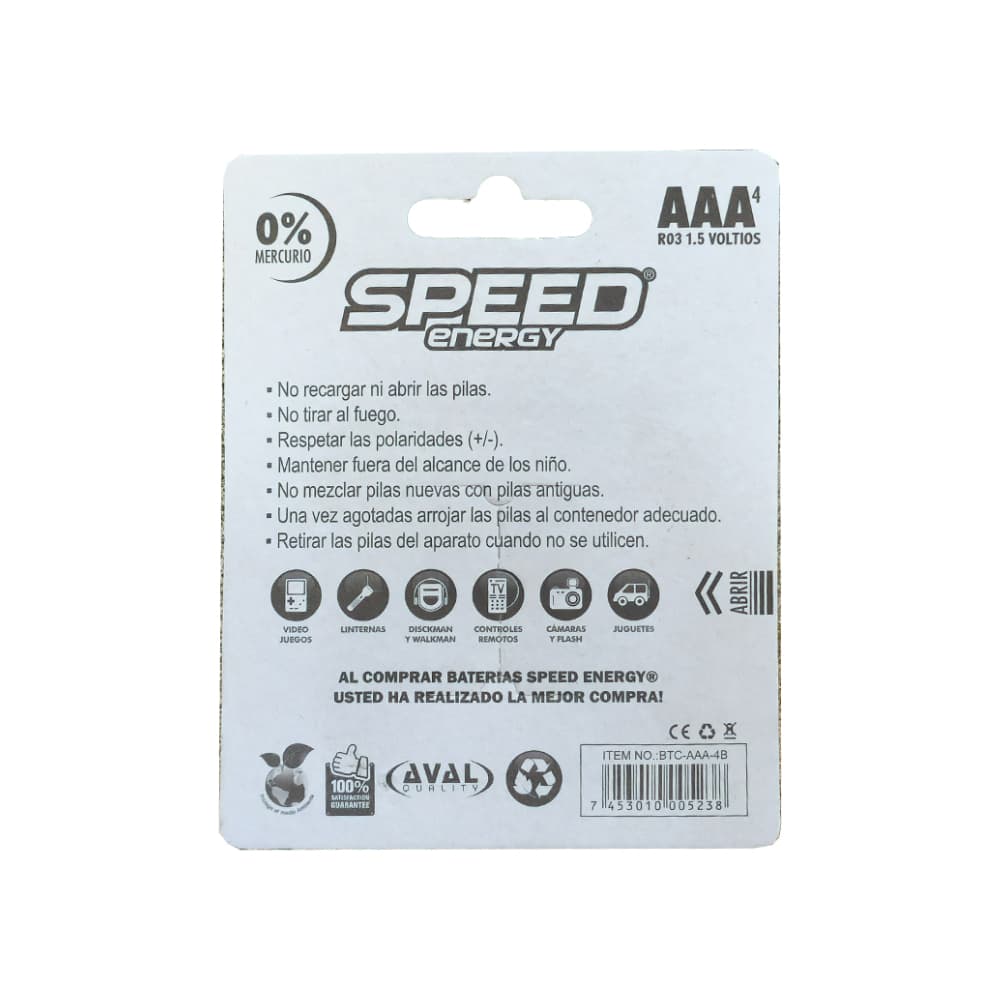 Set de 4 baterías AAA Speed Energy - Miniatura 2