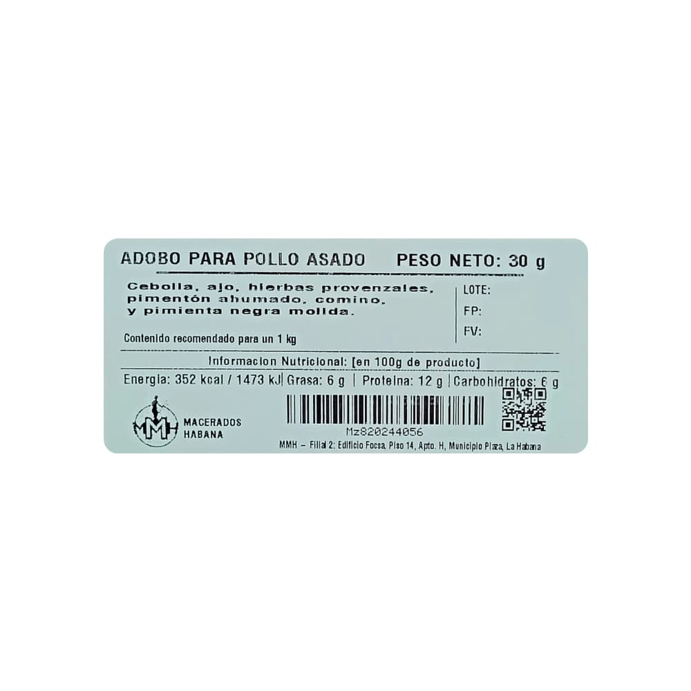 Adobo para pollo asado Macerados Habana (30 g / 1.06 oz) - Miniatura 2