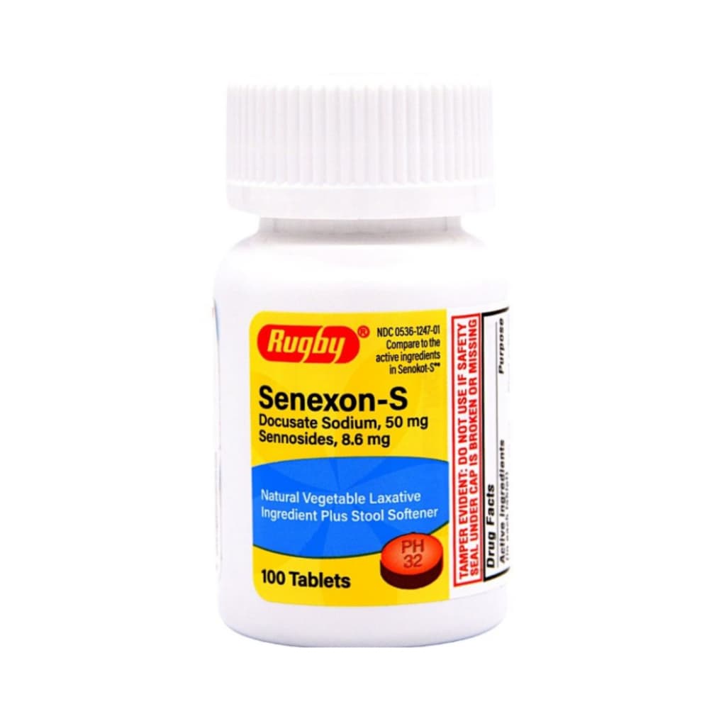 Senexon-S. Docusato de sodio 50 mg + Senósidos 8.6 mg Rugby (100 tabletas) - Imagen 1