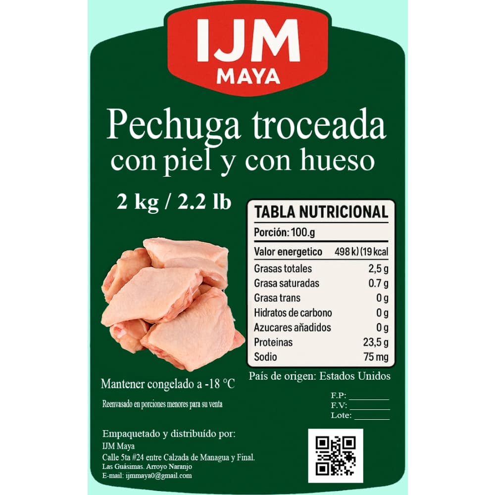 Pechuga troceada con piel y con hueso IJM Maya (2 kg / 4.4 lb) - Miniatura 3