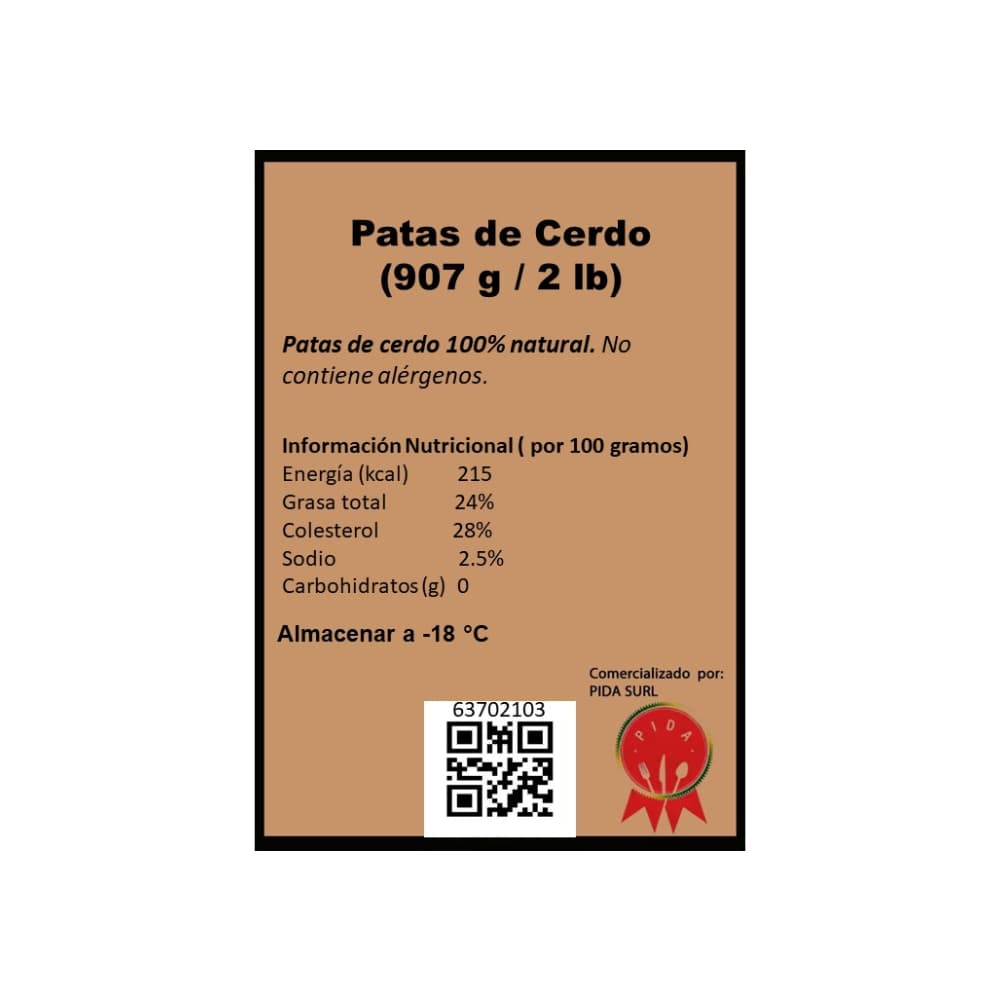 Patas de cerdo Pida (907 g / 2 lb) - Miniatura 3