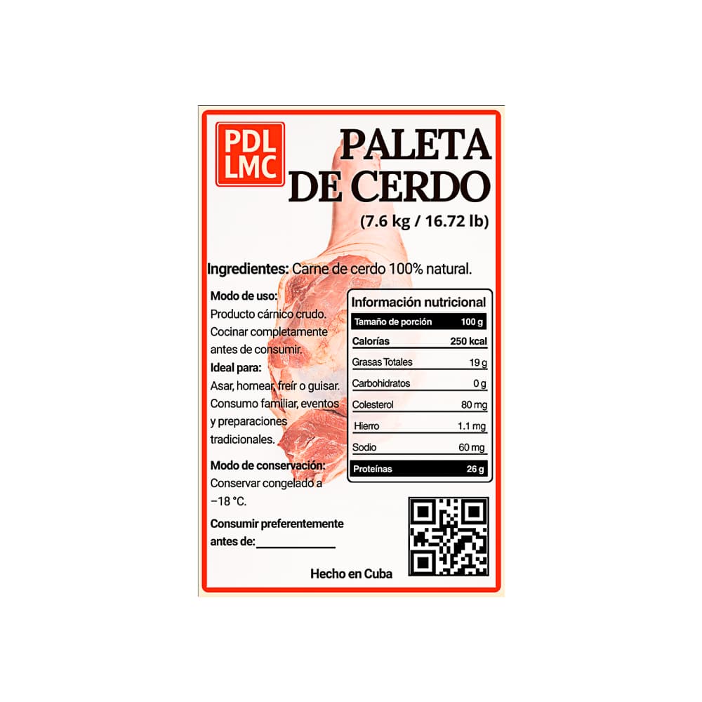 Paleta de cerdo PDL LMC (7.6 kg / 16.72 lb) - Miniatura 3