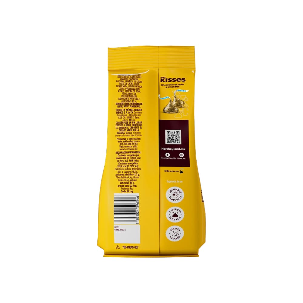 Chocolate con leche y almendras Hershey's Kisses (240 g / 8.4 oz) - Miniatura 3