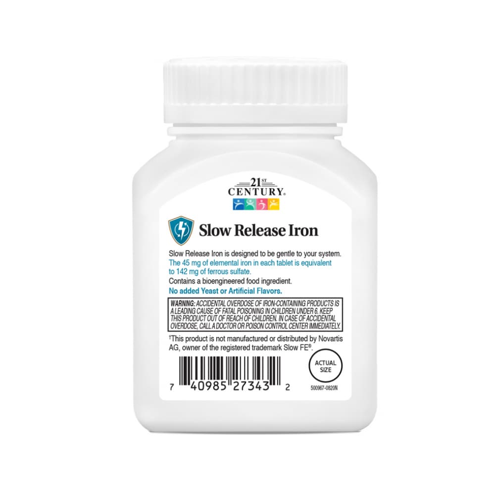 Hierro de liberación lenta 21st Century (60 tabletas) - Miniatura 3