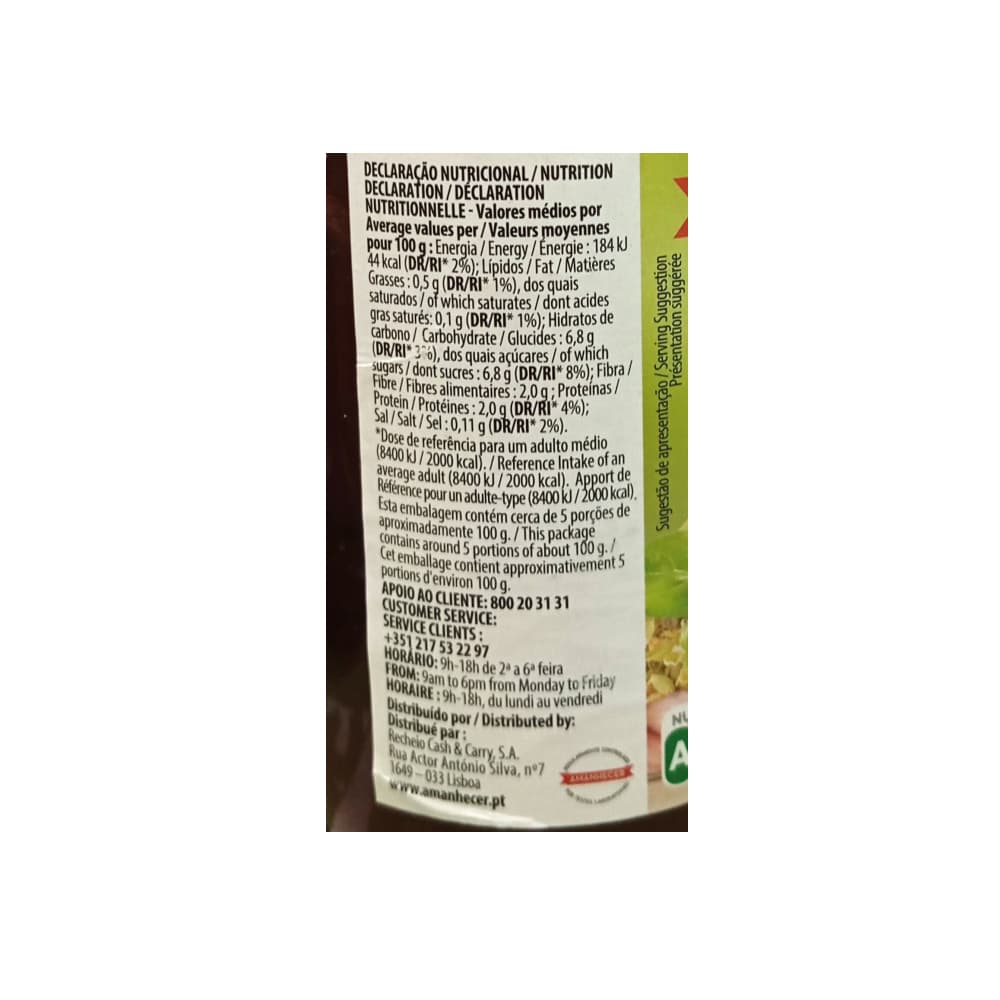 Pulpa de tomate con albahaca y orégano Amanhecer (500 g / 1.1 lb) - Miniatura 3