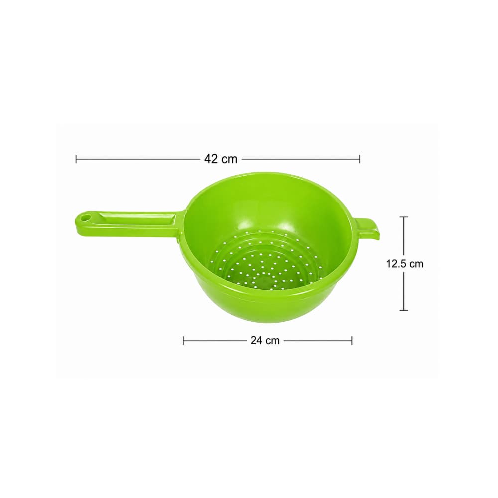 Escurreverduras de plástico con mango grande verde de 42 cm Casa y Menaje - Miniatura 3