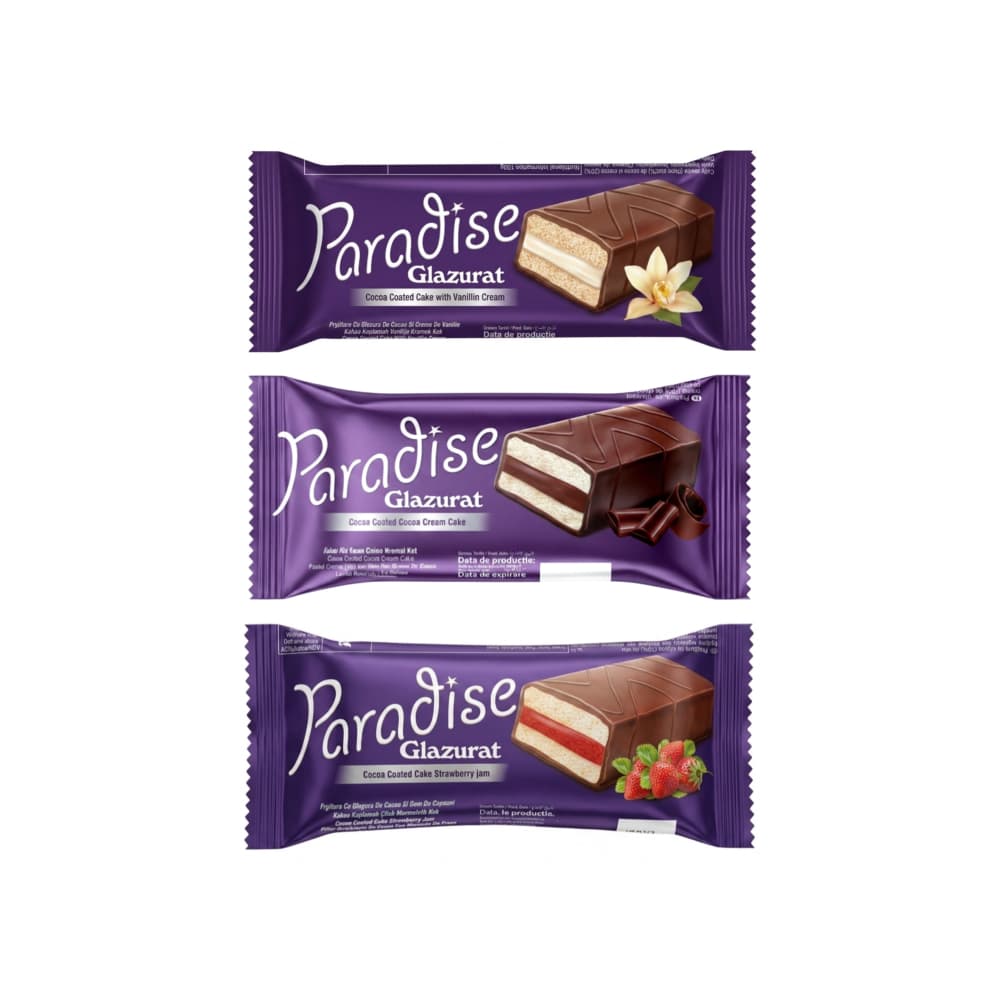 Pastelitos relleno de crema de chocolate, vainilla y fresa con cobertura de chocolate Paradise Simsek - Imagen 1