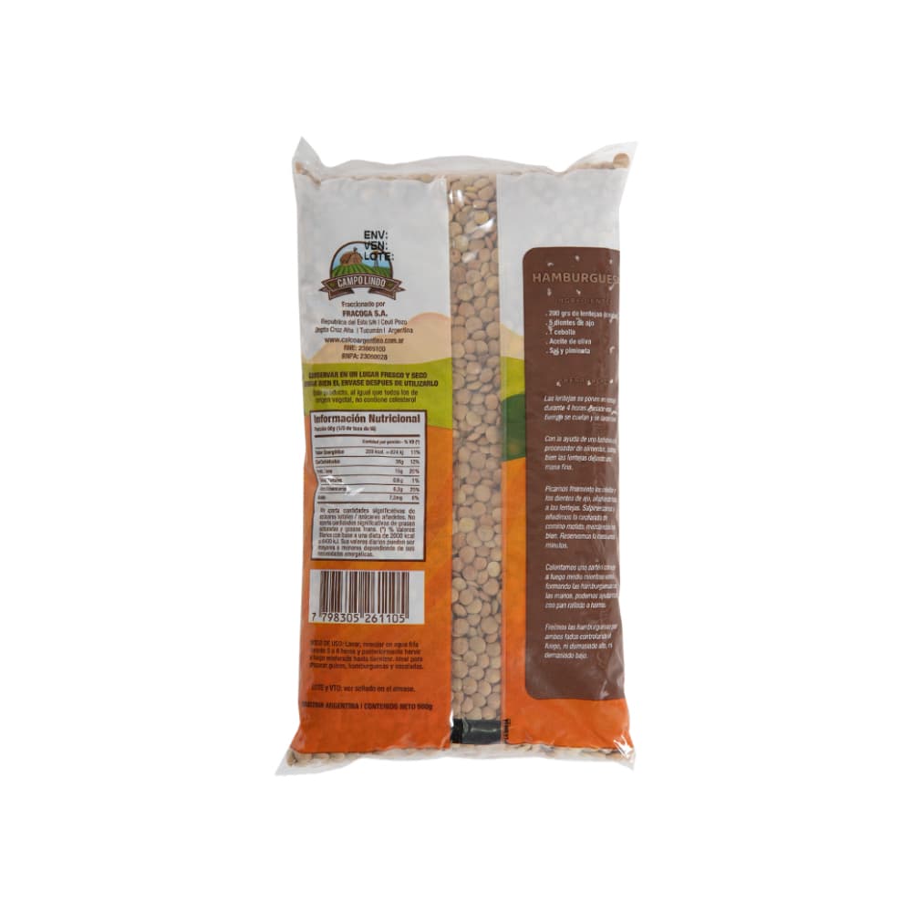 Lentejas Campo Lindo (500 g / 1.1 lb) - Miniatura 3