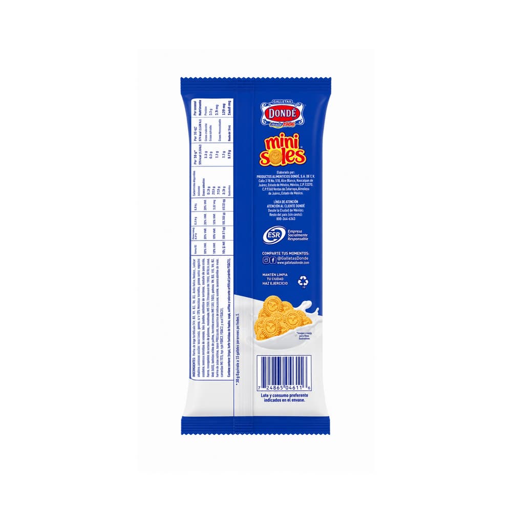 Galletas sabor mantequilla y vainilla Mini Soles Dondé (140 g / 4.94 oz) - Miniatura 2