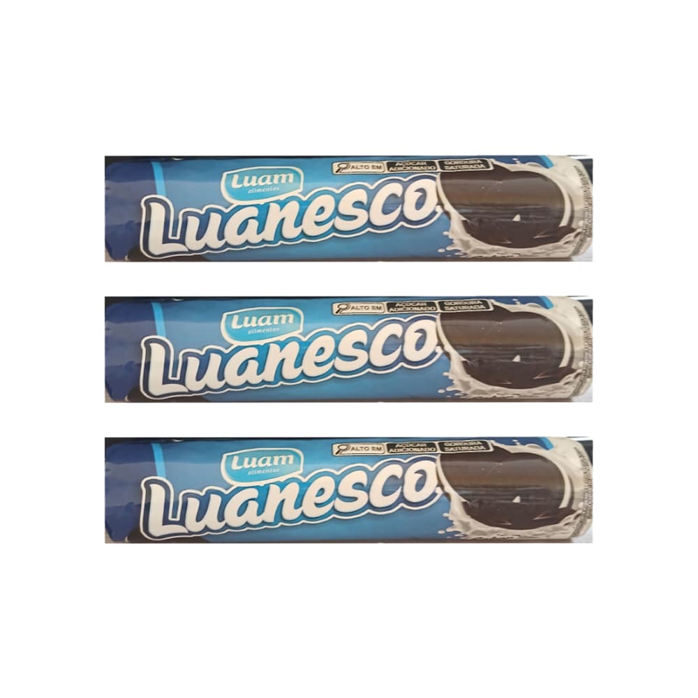 Galletas sabor chocolate rellenas sabor vainilla Luanesco (3 x 110 g / 3.8 oz) - Imagen 1