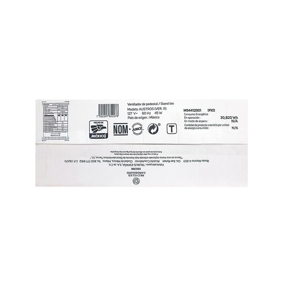 Ventilador de pedestal de 16 pulgadas Taurus Austros - Miniatura 3