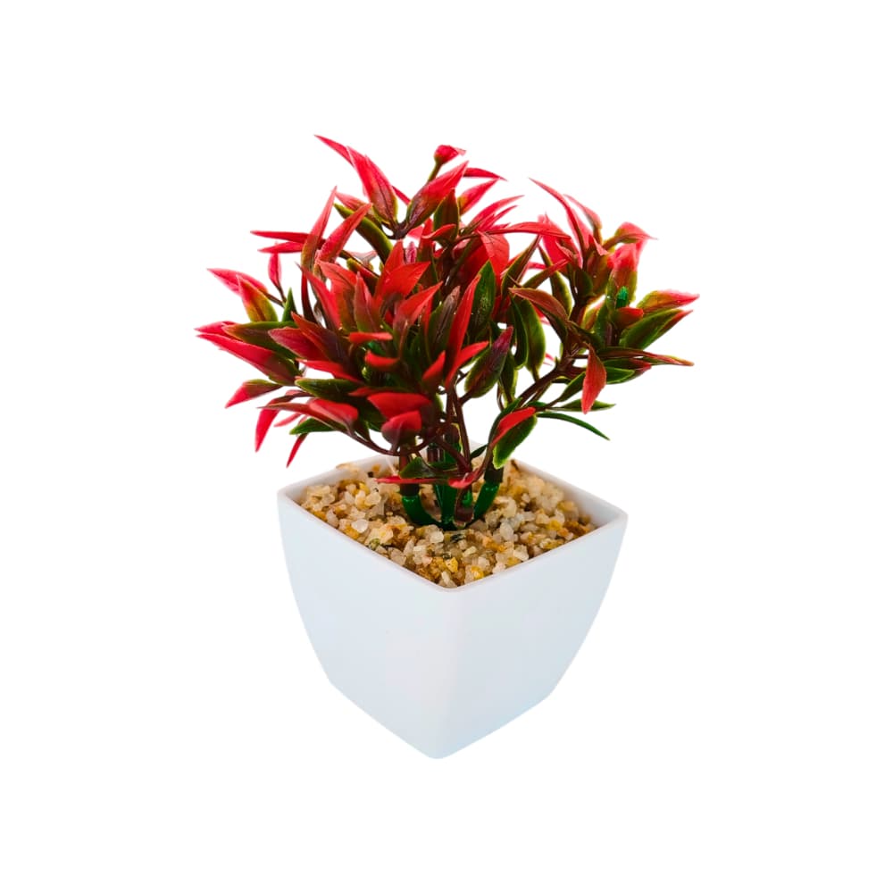 Maceta con plantas artificial verde y rojo Tiara - Miniatura 1
