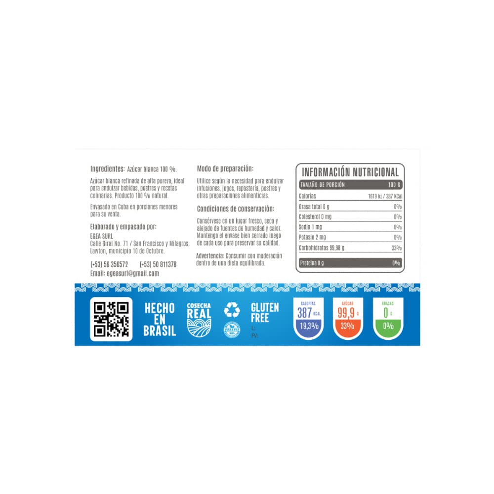Azúcar blanca refinada Cosecha Real (8 x 500 g / 1.1 lb) - Miniatura 4