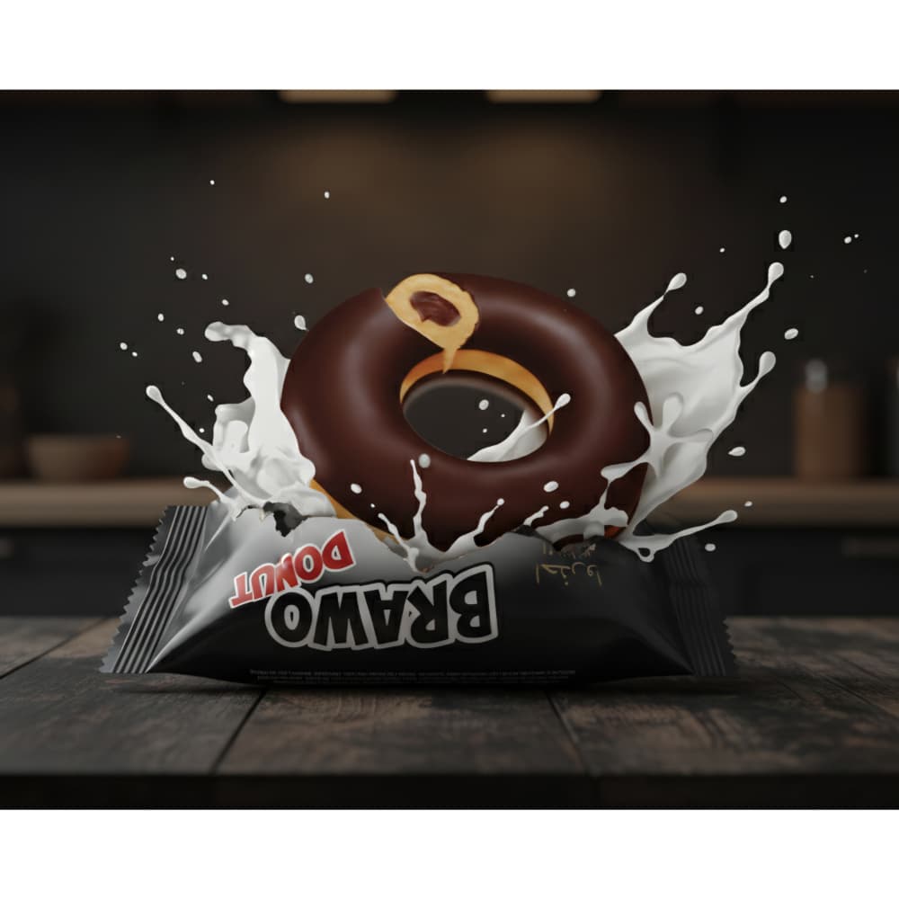 Dona rellena de chocolate con cobertura de chocolate con leche Brawo ANI (40 g / 1.41 oz) - Miniatura 4