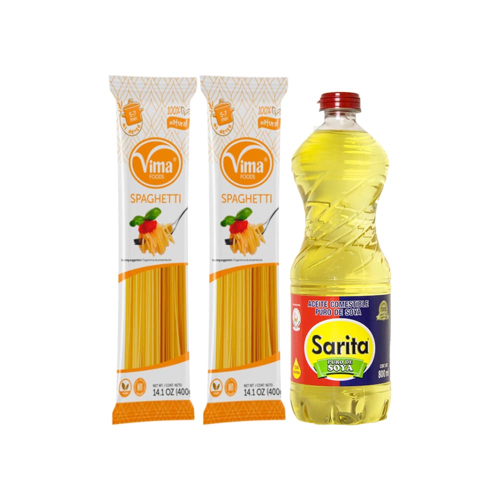 Combo Espaguetis Vima Foods + Aceite Sarita - Imagen 1