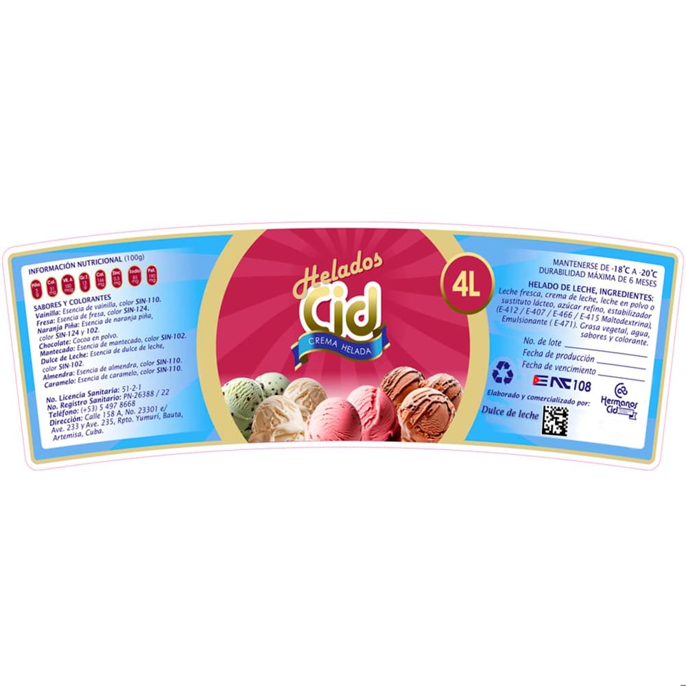Helado sabor dulce de leche CID (4 L) - Miniatura 4
