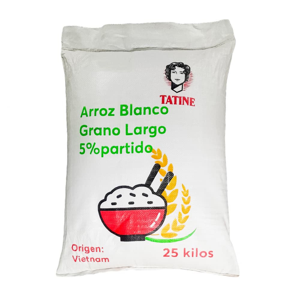 Arroz de grano largo 5% de grano partido Tatine (25 kg / 55.1 lb) - Imagen 1