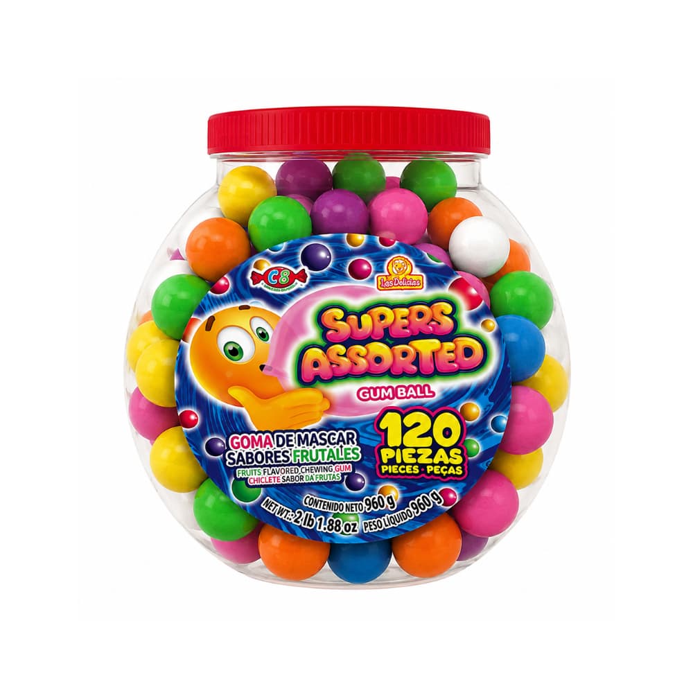 Goma de mascar sabores frutales Las Delicias (960 g / 2.1 lb) - Miniatura 1