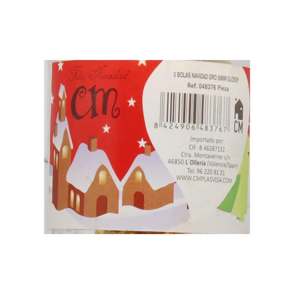 Pack 5 bolas de navidad color doradas de 5 cm Casa y Menaje - Miniatura 4