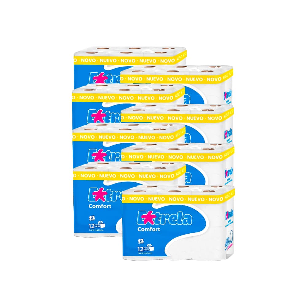 Papel sanitario Extrela Confort (8 x 12 U) - Imagen 1