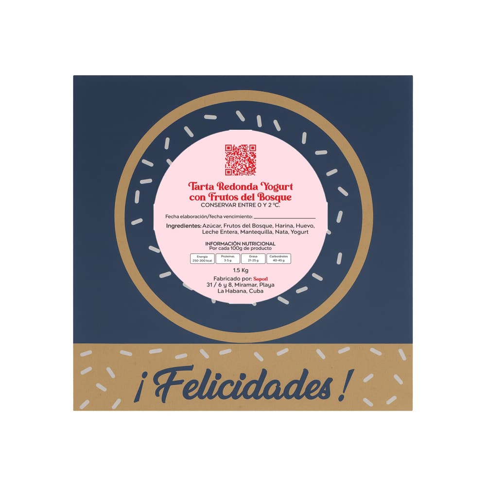 Tarta redonda de yogurt con frutos del bosque Sapori (12 personas) - Miniatura 3