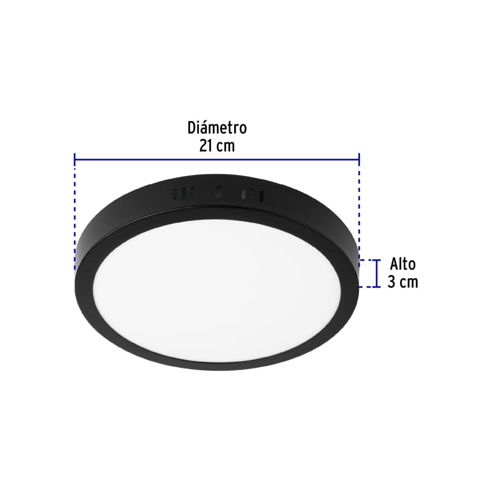 Luminaria de techo LED redonda negra 18 W Volteck PLA-227L - Miniatura 3