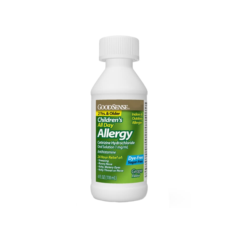 Clorhidrato de cetirizina suspensión oral sabor uva para niños 1 mg / ml GoodSense (118 ml / 4 fl. oz) - Miniatura 4