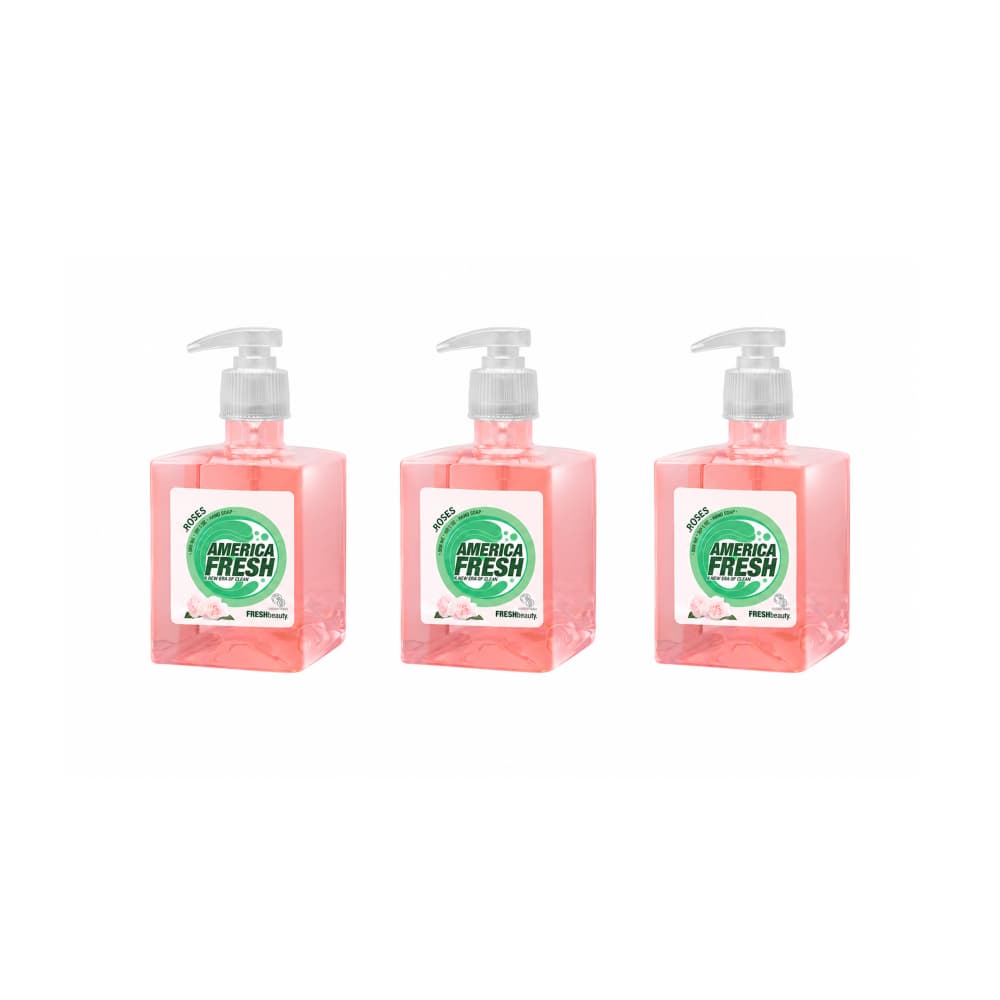 Jabón líquido de rosas para manos América Fresh (3 x 300 ml / 10.10 oz) - Miniatura 1