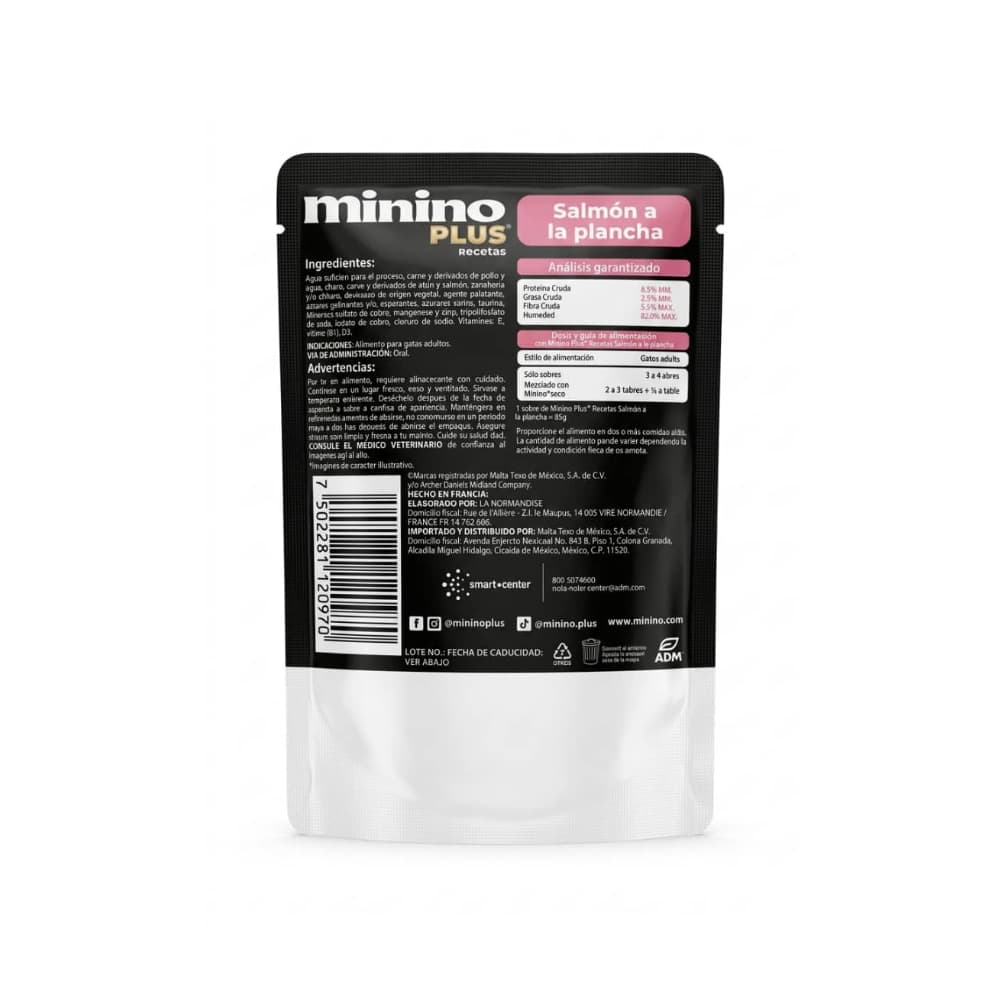 Comida para gatos adultos sabor salmón a la plancha Minino Plus (85 g / 2.99 oz) - Miniatura 2