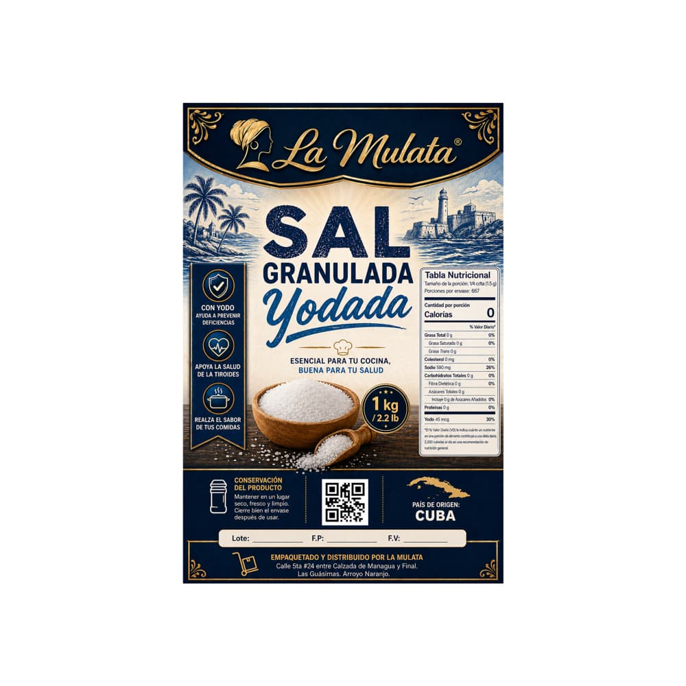 Sal granulada yodada La Mulata (1 kg / 2.2 lb) - Miniatura 2