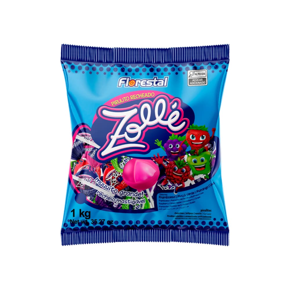 Chupa chupas rellenos sabor a frutas Florestal (1 kg / 2.2 lb) - Imagen 1