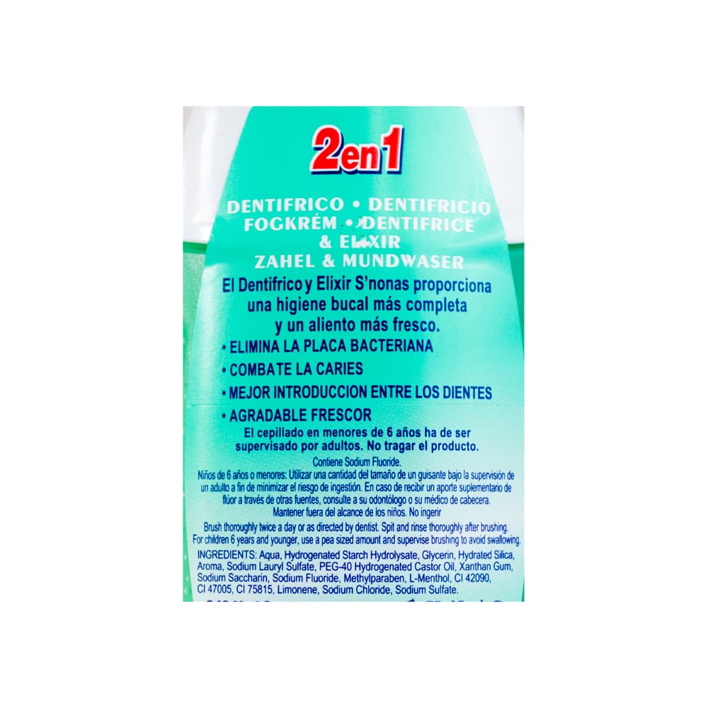 Dentífrico elixir clorofila S'nonas (100 ml / 3.38 oz) - Miniatura 3