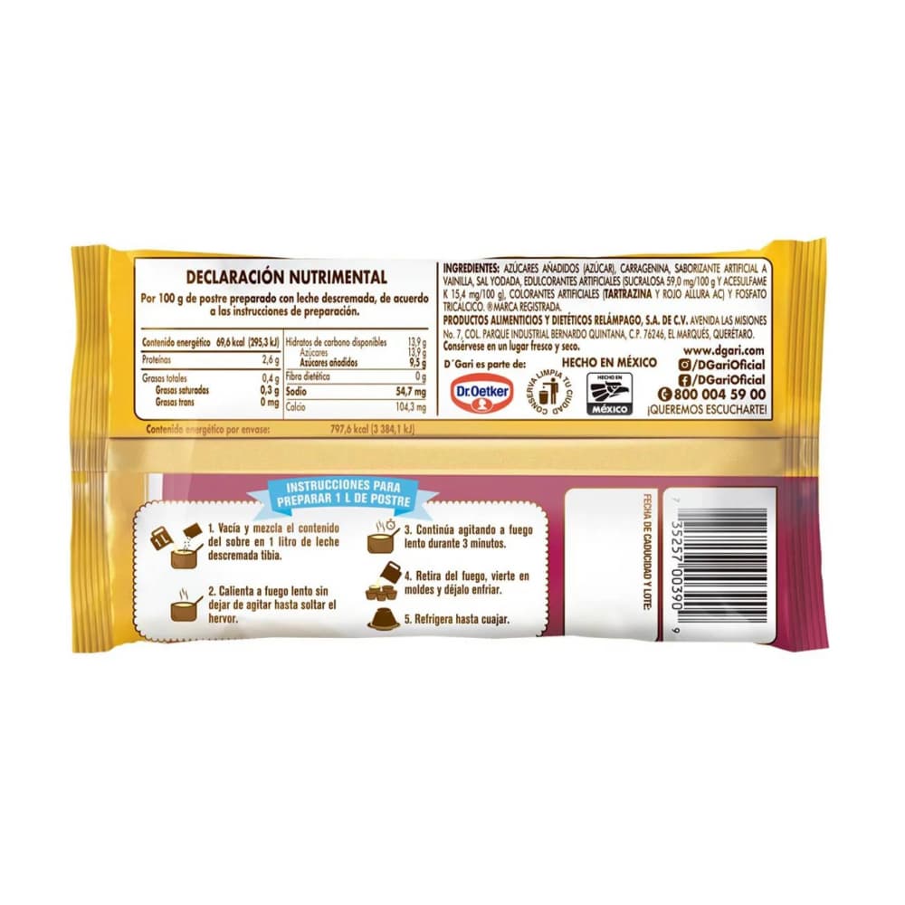 Flan sabor vainilla D'Gari (115 g / 4.06 oz) - Miniatura 6