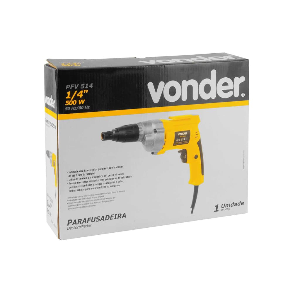 Destornillador - Atornillador eléctrico de 1/4" 127 V 500 W Vonder PFV514 - Miniatura 3
