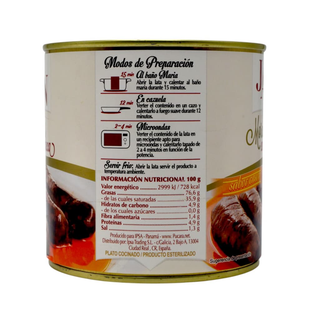 Morcillas en manteca sabor casero Jan (625 g / 1.38 lb) - Miniatura 3