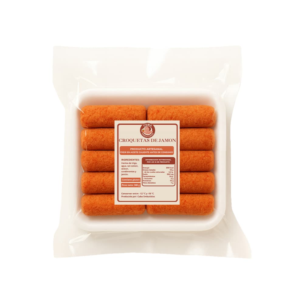 Croquetas de jamon Cuba Embutidos (10 x 30 g / 1.05 oz) - Imagen 1
