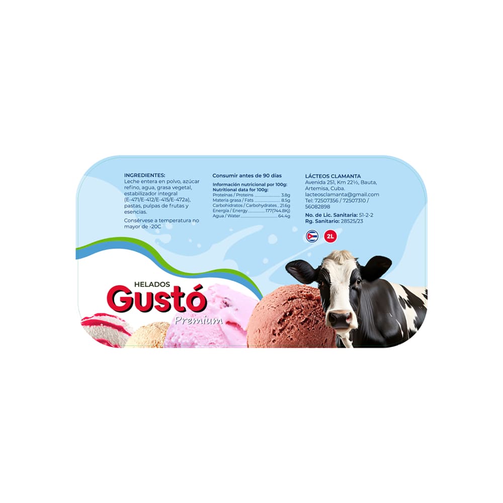 Helado Premium de rizado de chocolate Gustó (2 L) - Miniatura 3