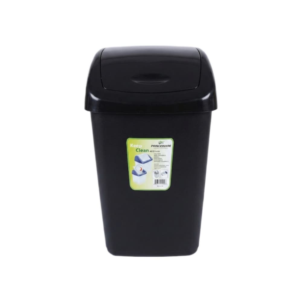 Cesto - Basurero con tapa vaivén negro 15 L Princeware - Miniatura 1
