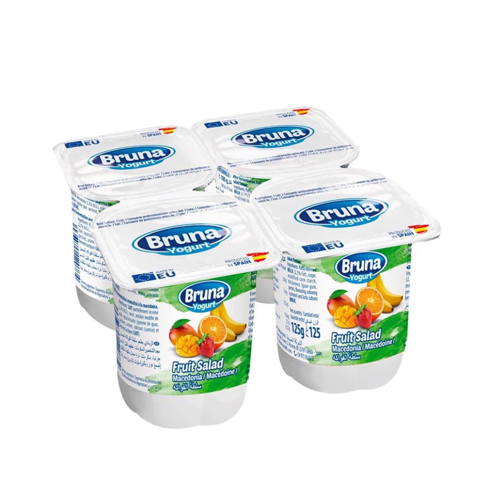 Yogurt pasteurizado sabor a macedonia Bruna (4 x 125 g / 4.41 oz) - Miniatura 2