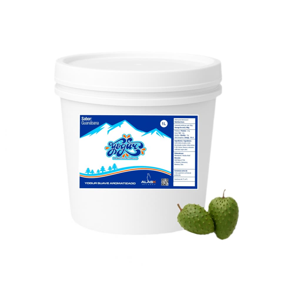 Yogurt probiótico de coágulo sabor guanábana Alask (1 L) - Imagen 1