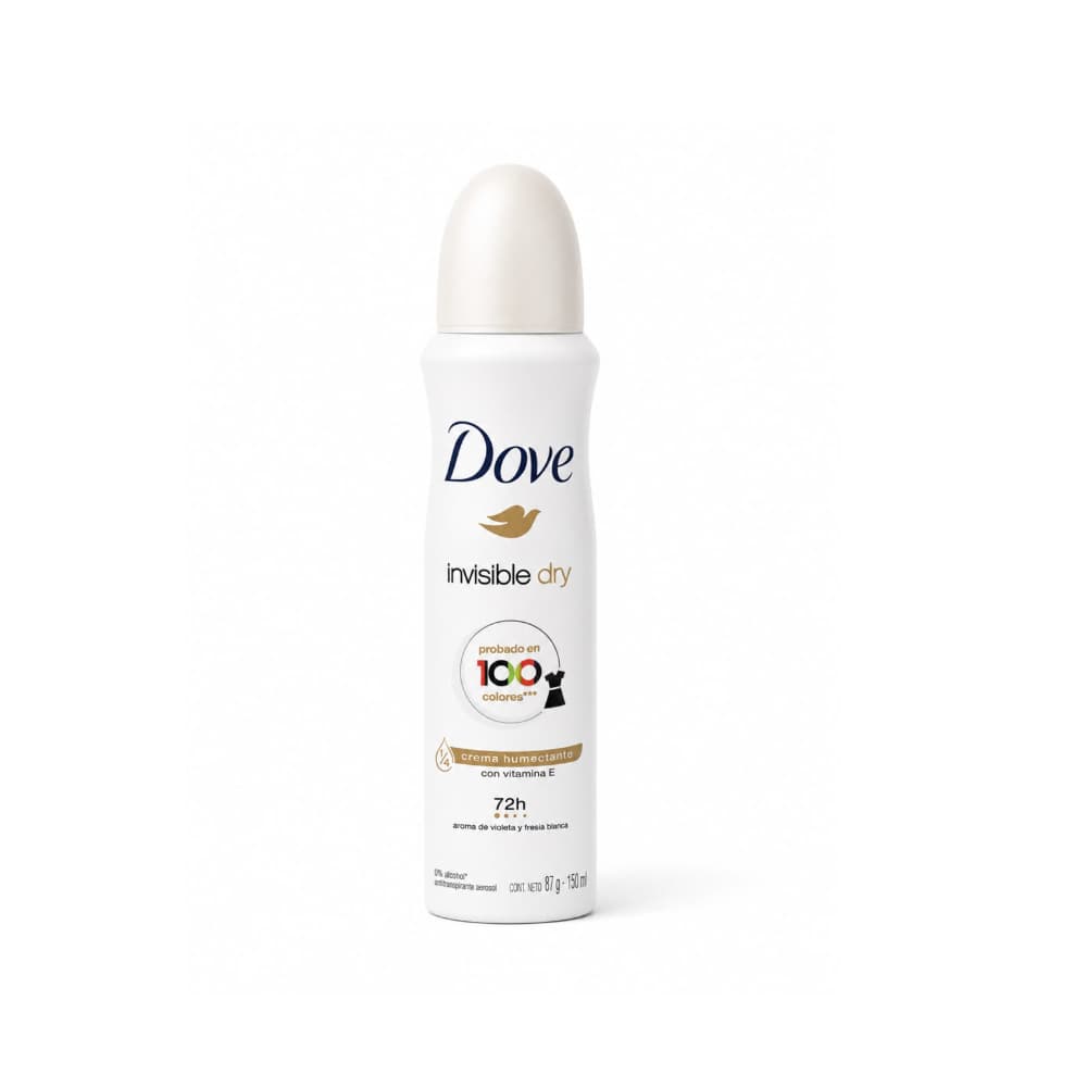 Desodorante antitranspirante en aerosol seco invisible de aroma de violeta y fresia blanca Dove (150 ml) - Miniatura 1