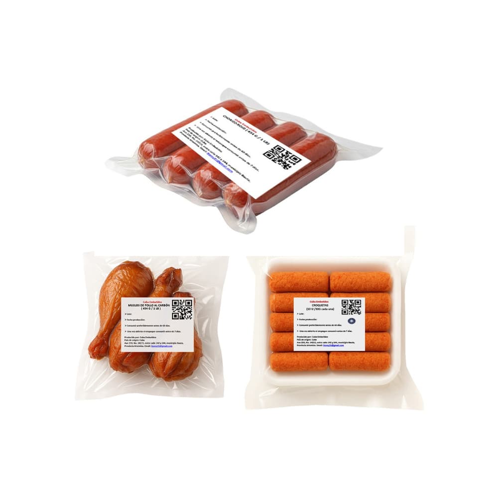 Chorizos rojos + muslos de pollo al carbon + croquetas de jamon - Miniatura 3