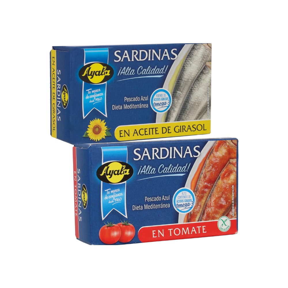 Sardinas en aceite de girasol + sardinas en tomate - Imagen 1